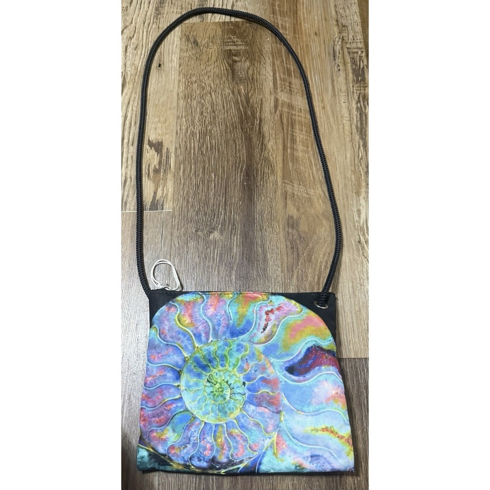 Sea Bags Of Maine Multicolor Nautilus Slim Crossbody Bag Recycled Sail Cloth - Picture 2 of 3